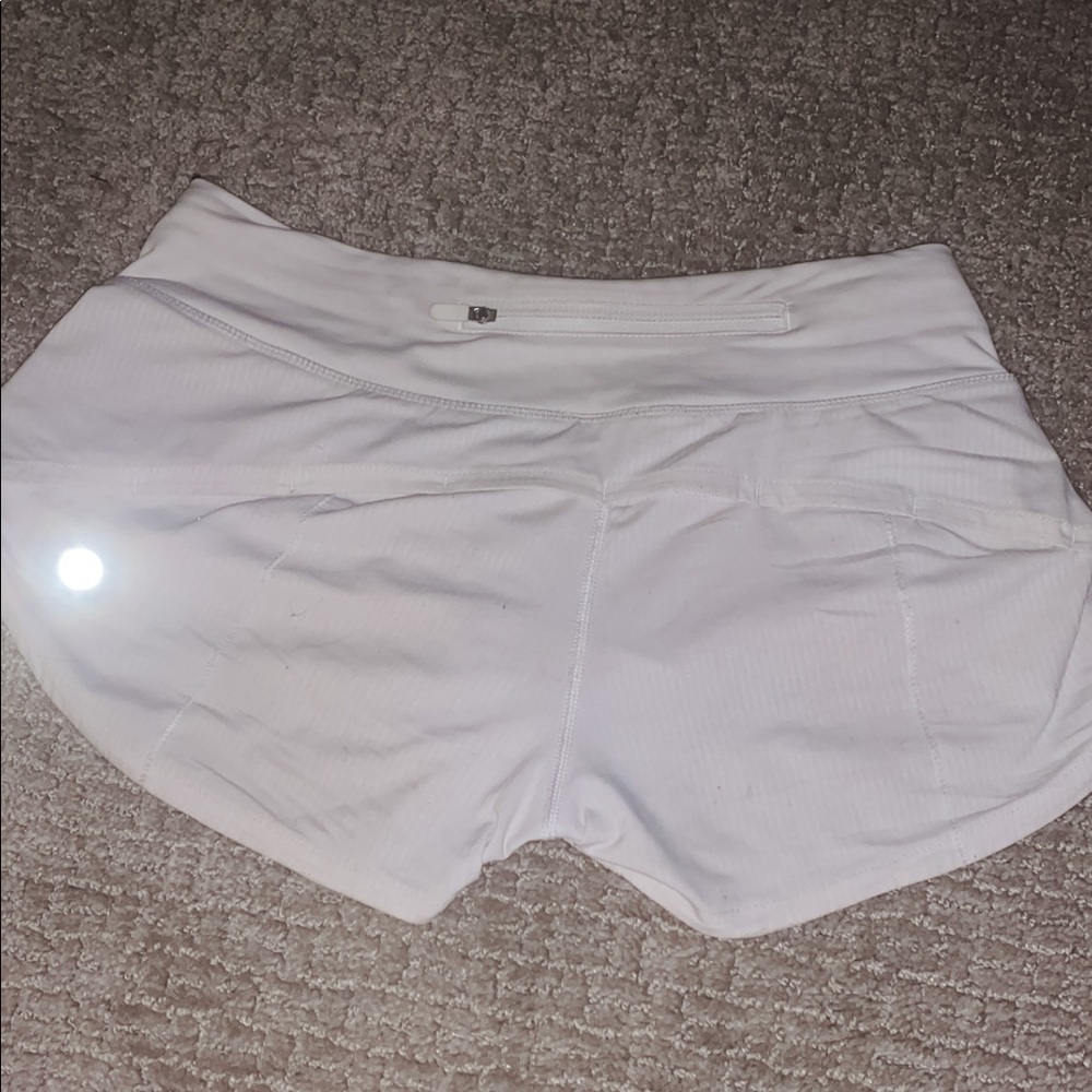 white lululemon speed up shorts